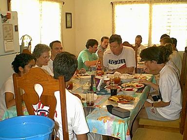 Putting on the feed at the Mission House