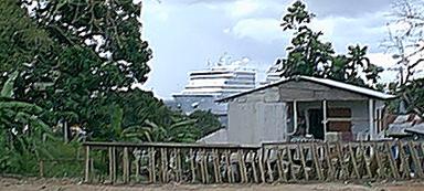 Cruise ship prepares to dock