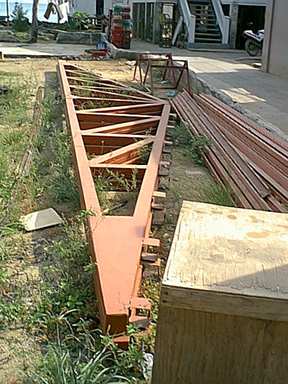 Roof members had been delivered a couple of weeks ago
