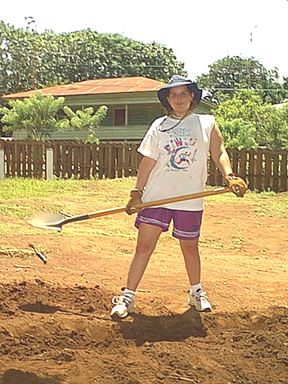 Sam shoveling